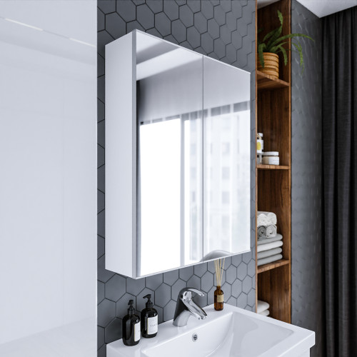 Шкаф зеркальный Бриклаер Хелена 60 Белый