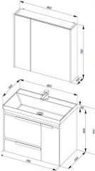 Мебель для ванной Aquanet Тиволи 80 белый
