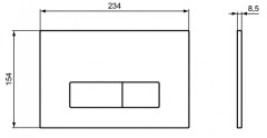 Кнопка смыва Ideal Standard Oleas 24.4х0.8х15.4 для инсталляции, пластик, цвет Хром (R0122AA)