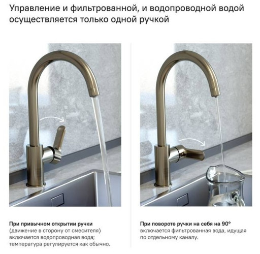 Смеситель для кухни с каналом для фильтрованной воды Iddis Cuba CUBBNFJi05