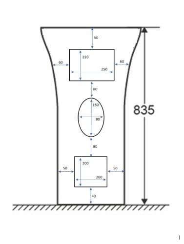 Напольная раковина Ceruttispa Simona 480x420x835