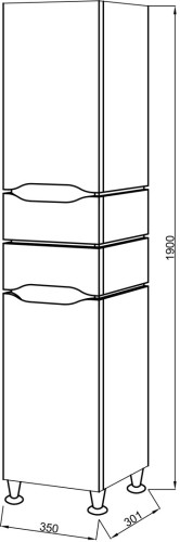 Пенал в ванную Ceruttispa Сицилия правый