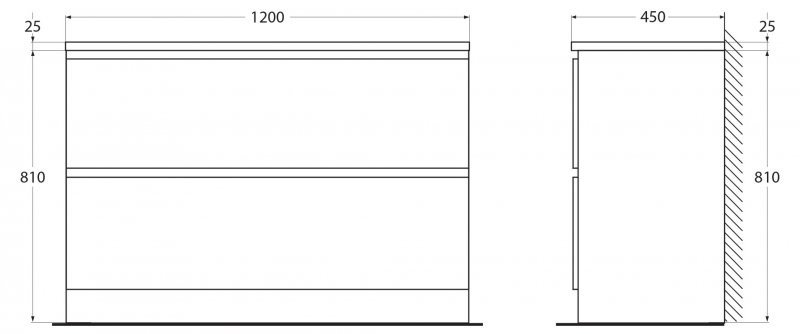 База под раковину напольная BelBagno ALBANO-1200-2C-PIA-BL