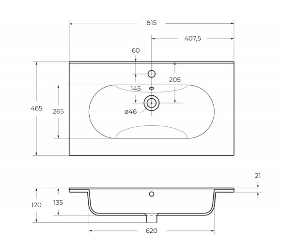 База под раковину подвесная BelBagno ETNA-800-2C-SO-BL-P Bianco Lucido