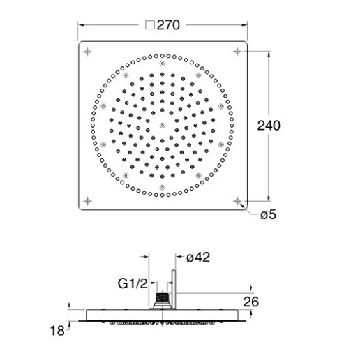 Верхний душ Cristina Sandwich colours PD 026