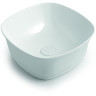 White Ceramic Idea, накладная квадратная раковина 42x42х18h см, цвет черный матовый