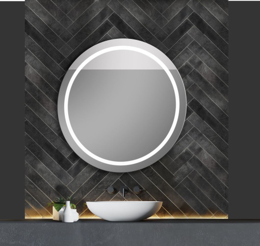 Xpertials IRIS, круглое зеркало 80 см с LED подсветкой: датчик вкл/выкл подсветки с диммером