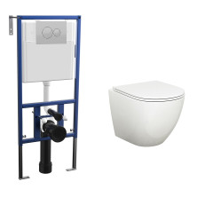 Комплект унитаза Bauedge BL0001 с инсталляцией Nova NV4501 и кнопкой Nova NV7311