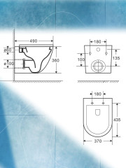 Комплект унитаза Bauedge BL0001 с инсталляцией Nova NV4501 и кнопкой Nova NV7311