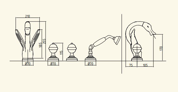 Смеситель на борт ванны Migliore Luxor 24243