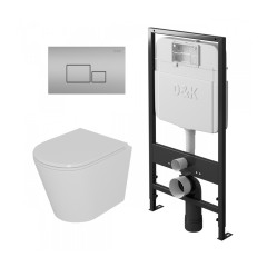 Комплект унитаза с инсталяцией и клавишей смыва D&amp;K Venice DS1021604, белый