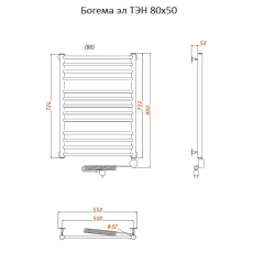 Полотенцесушитель Богема эл ТЭН 80*50 (ЛЦ20)