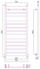 Водяной полотенцесушитель Сунержа Центурион 1200х500