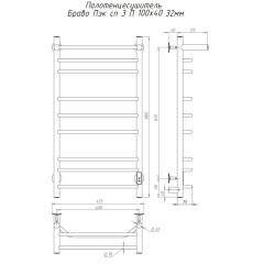 Полотенцесушитель Браво Пэк сп 3 П 100х40 32 мм