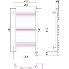 Электрический полотенцесушитель Сунержа Аркус 800x400 скрытое подключение
