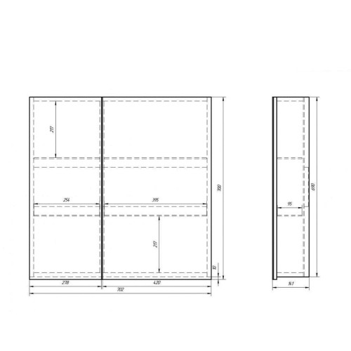 Зеркальный шкаф OWL 1975 Vind 70