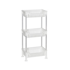 Этажерка прямоугольная Fixsen Grampus трёхэтажная, пластик, белая (GR-7294)