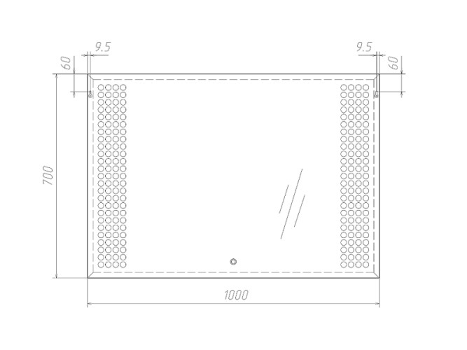 Зеркало Cosmo 100 alum с подсветкой Sansa
