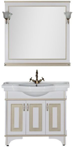 Мебель для ванной Aquanet Валенса 100 белый краколет/золото