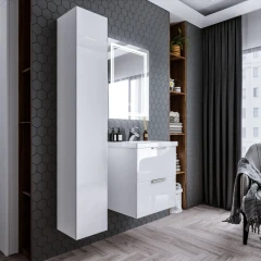 Тумба Бриклаер Хелена 60 Высокий белый глянец (2 упаковки)