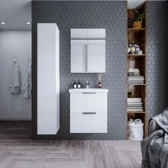 Тумба Бриклаер Хелена 60 Высокий белый глянец (2 упаковки)