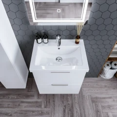 Тумба Бриклаер Хелена 60 Высокий белый глянец (2 упаковки)