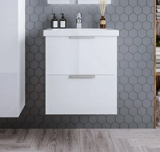 Тумба Бриклаер Хелена 60 Высокий белый глянец (2 упаковки)