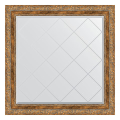 Зеркало настенное с гравировкой EVOFORM в багетной раме виньетка античная бронза, 85х85 см, BY 4316