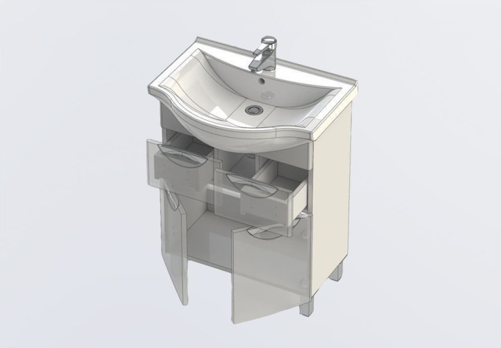 Тумба с раковиной Aquanet Асти 65 белый