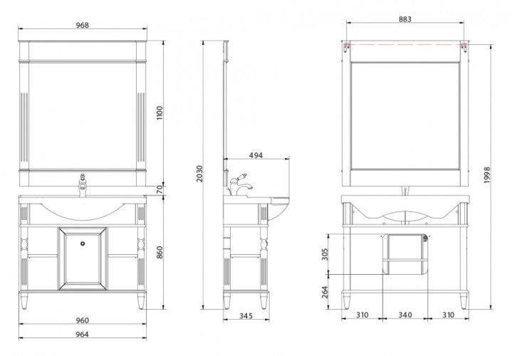 Зеркало Migliore Kantri 97