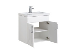 Тумба с раковиной Aquanet Рондо 60 белый (2 дверцы)
