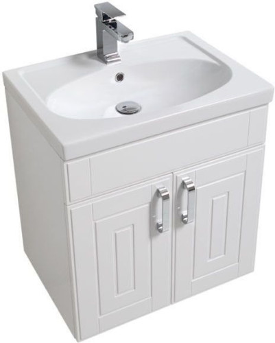 Тумба с раковиной Aquanet Рондо 60 белый (2 дверцы)