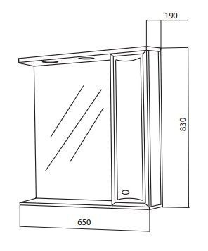 Зеркальный шкаф AM PM Bourgeois 65 с подсветкой
