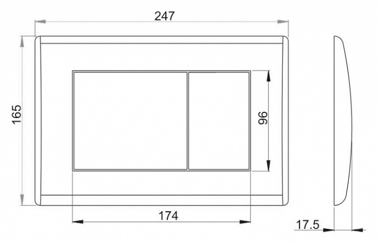 Кнопка смыва alcadrain 24.7х1.8х16.5 для инсталляции, сталь, цвет Хром матовый (M272)