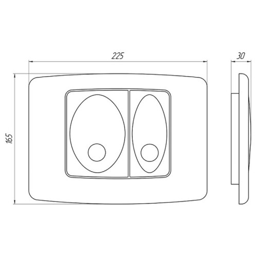 Кнопка смыва Ани Пласт 22.5х3х16.5 для инсталляции, ABS пластик, цвет Хром матовый (WP1120)
