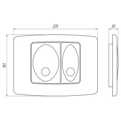 Кнопка смыва Ани Пласт 22.5х3х16.5 для инсталляции, ABS пластик, цвет Хром матовый (WP1120)