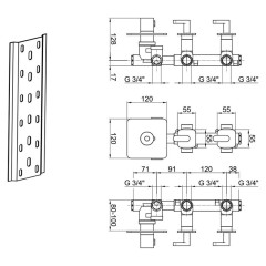 Смеситель для душа встраиваемый с термостатом Webert Living LV971402560, черный