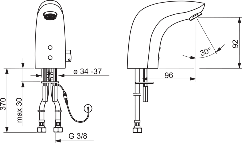Смеситель для умывальника Oras Electra, 9/12 V, Bluetooth (6120FZ)