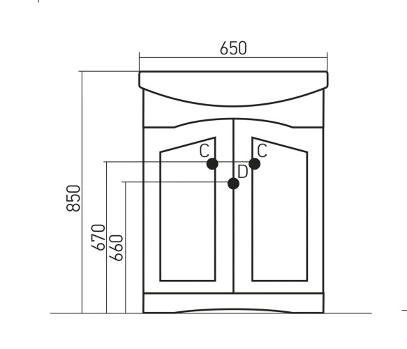 Тумба под раковину Элеганс-65 MIXLINE Крит-65 патина серебро (521802)