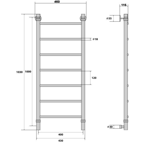 Полотенцесушитель Energy Classik 1000/400