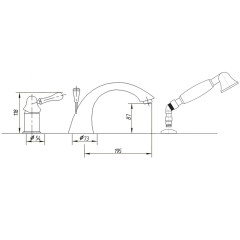 Смеситель на борт ванны Migliore Maya ML.MAY-8950