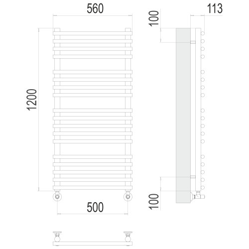 Полотенцесушитель TERMINUS Люкс Кремона П18 500х1200 NEW