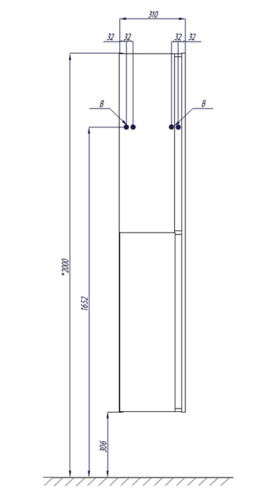 Пенал подвесной AQUATON Рене Белый/Грецкий орех (1A222003NRC80)