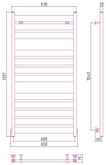 Водяной полотенцесушитель Сунержа Центурион 1200х600
