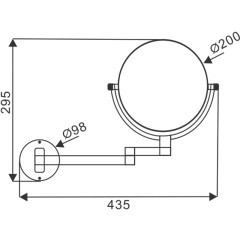 Косметическое зеркало Azario ALTRE, Черный матовый (AZ-211B)