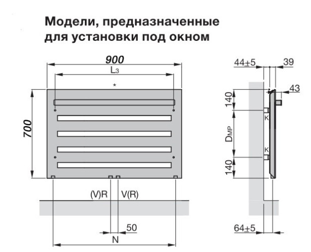 Полотенцесушитель Zehnder Metropolitan Bar MEP-070-090