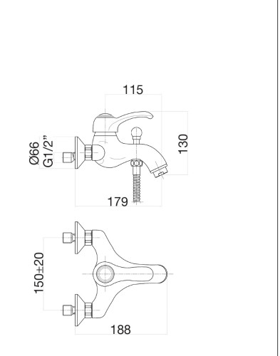 Смеситель для ванны Fiore JAFAR 47CR5101, хром/золото