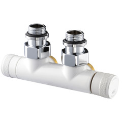 Узел угловой SR Rubinetterie Tondera 50 мм, запорный 1/2&quot;х3/4&quot; Е, цвет белый