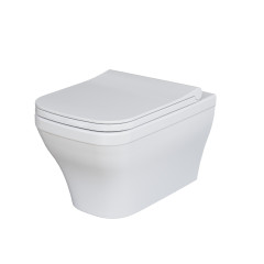 Унитаз Benefit 203T20001R (535*340*360) БЕЛЫЙ подвесной БЕЗОБОДКОВЫЙ с тонкой крышкой