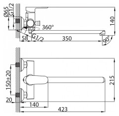Смеситель Milardo Dover DOVSBL0M02